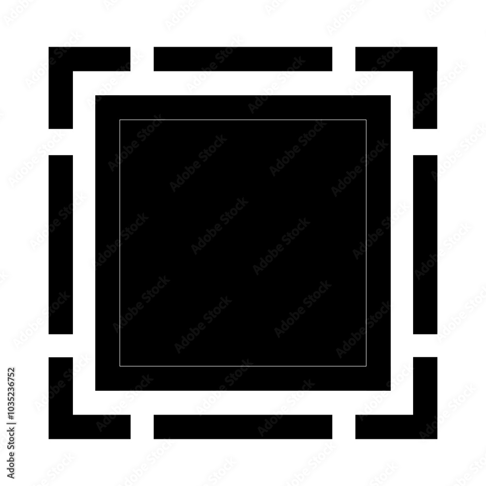 Marquee tool icon in black and outline style Marquee tool icon in black and outline style