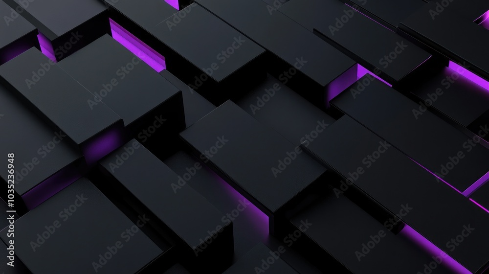 Abstract Black and Purple 3D Background Abstract Black and Purple 3D Background
