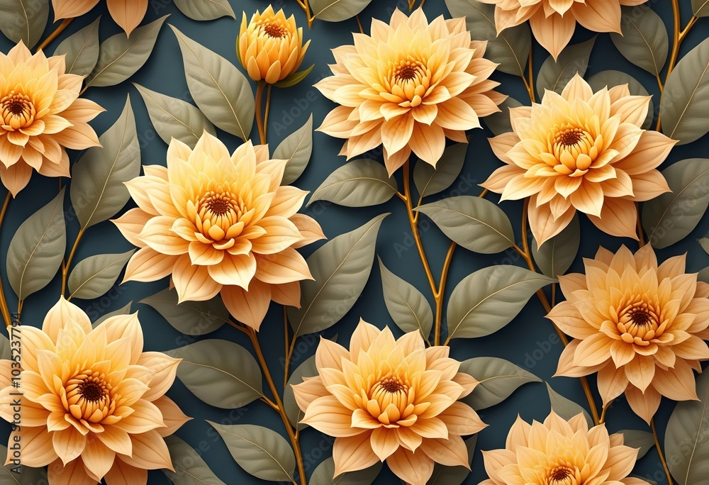 Beautiful seamless pattern with floral background.
