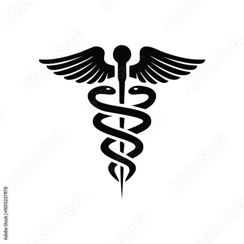 Caduceus Medical Emblem Vector for Treatment and Healing Projects