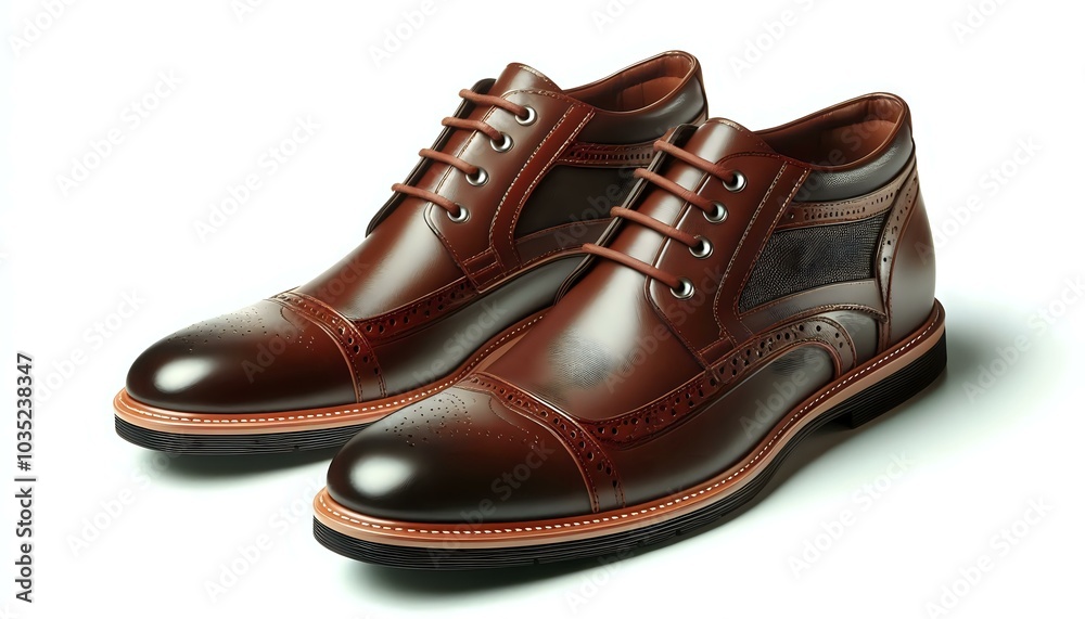 Elegant Brown Leather Brogue Dress Shoes Elegant Brown Leather Brogue Dress Shoes