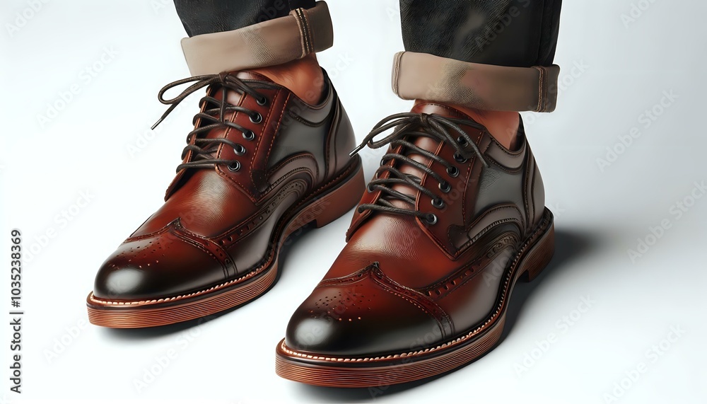 Elegant Brown Leather Brogue Dress Shoes Elegant Brown Leather Brogue Dress Shoes