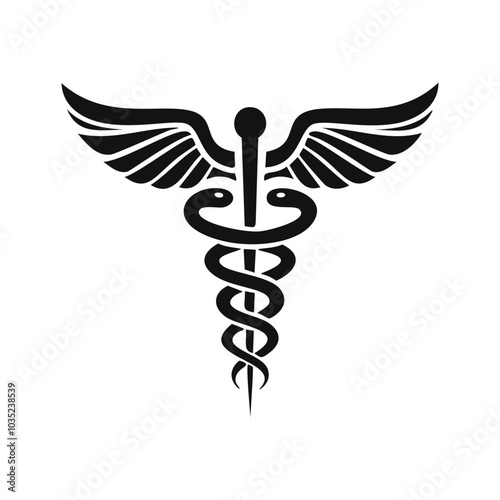 Healthcare Caduceus Emblem Vector Design for Hospitals and Clinics
