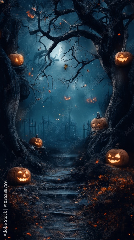 Spooky Halloween Path Through the Woods Spooky Halloween Path Through the Woods