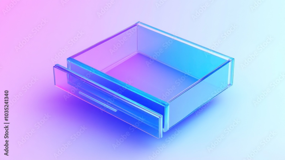 Glass Drawer with a Neon Color Glass Drawer with a Neon Color