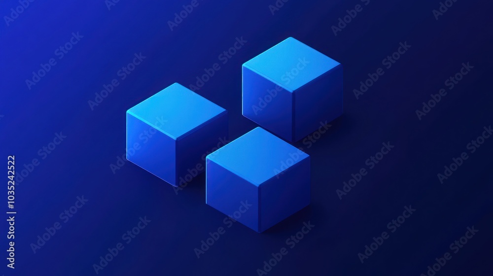 Blue Cubes on Blue Background Blue Cubes on Blue Background