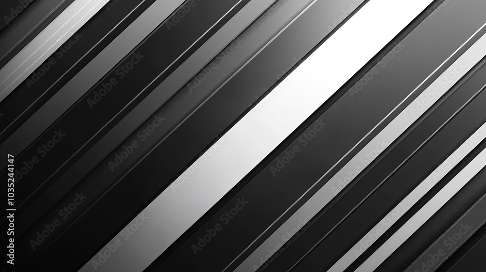 Obraz premium Sleek Black and White Diagonal Stripes Background