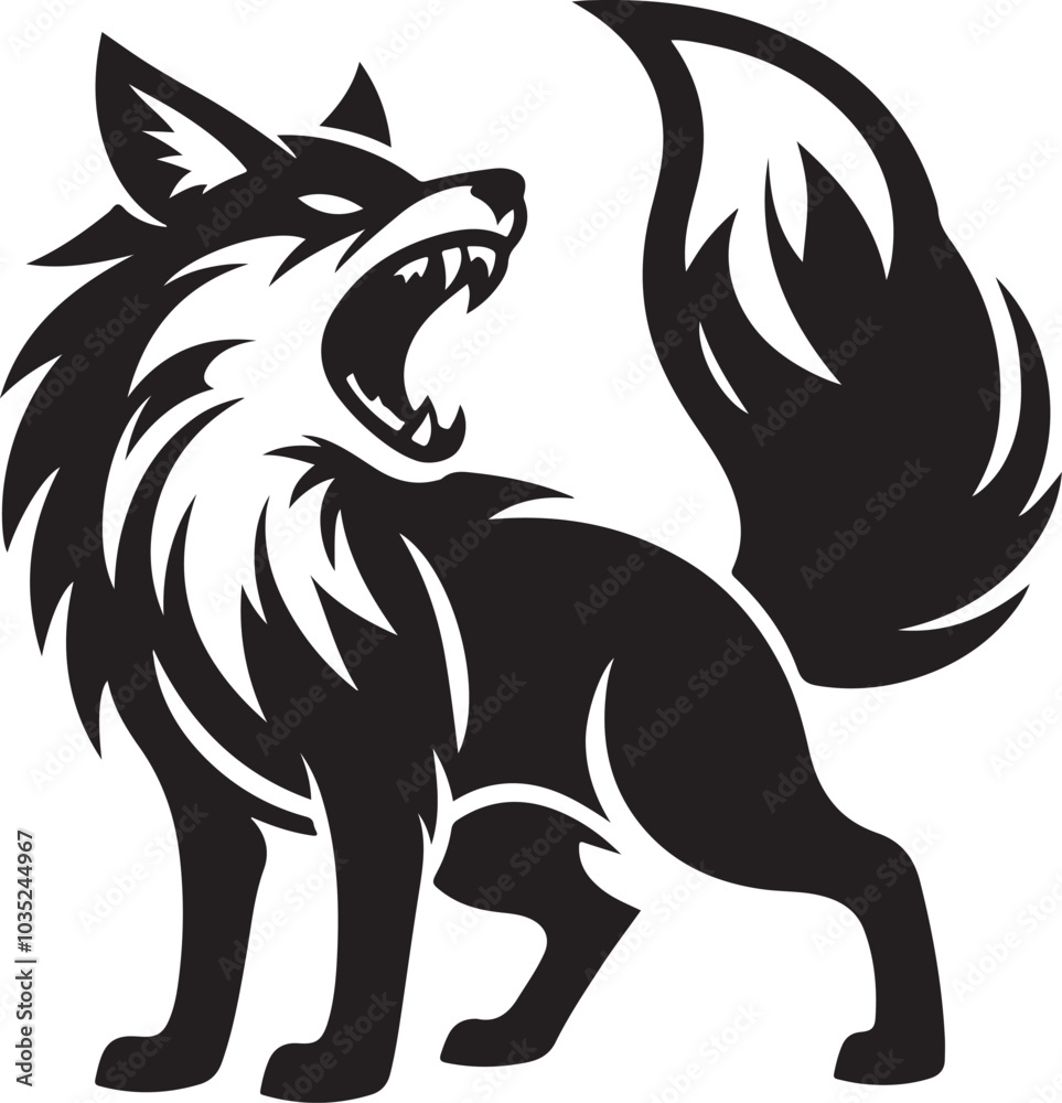 Fototapeta premium Angry fox vector illustration