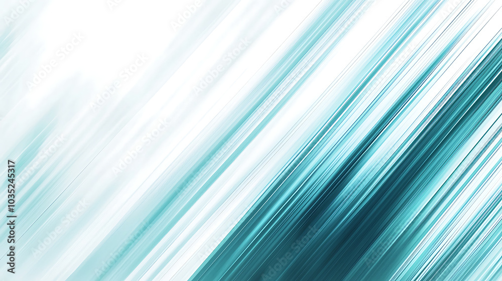 Abstract white background with turquoise diagonal motion lines Abstract white background with turquoise diagonal motion lines