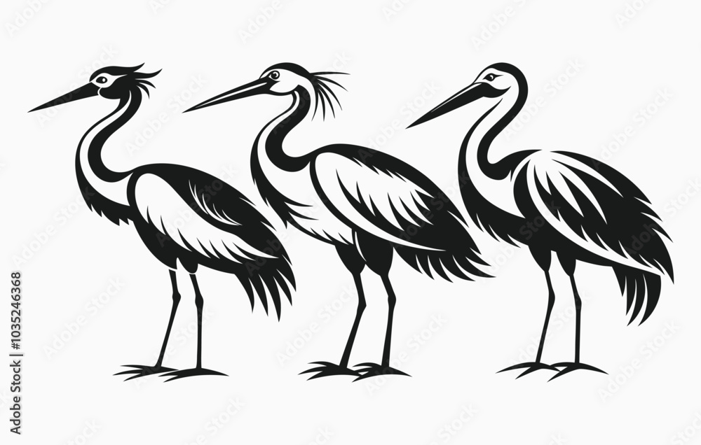 stork vector, stork silhouette vector stork vector, stork silhouette vector