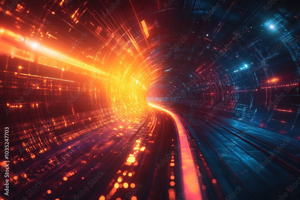 Abstract Tunnel of Data and Digital Lines Abstract Tunnel of Data and Digital Lines