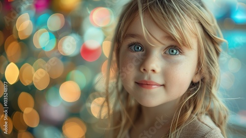 Portrait of a Young Girl with Sparkling Eyes