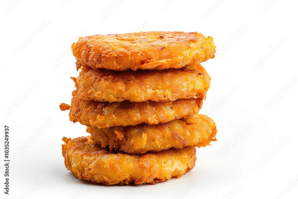 A stack of fried foods piled high, perfect for a party or gathering A stack of fried foods piled high, perfect for a party or gathering