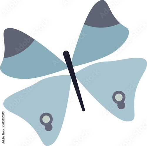 Abstract butterfly illustration with blue wings symbolizing transformation and freedom.