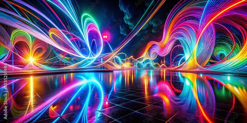 Abstract Neon Wave - Surreal Photography of Vibrant Light Patterns and Fluid Motion Abstract Neon Wave - Surreal Photography of Vibrant Light Patterns and Fluid Motion