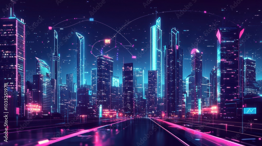 A futuristic cityscape showing a global network of technology and business connectionsGraphic depicting the journey of a small business from concept to reality, highlighting key milestones and challen A futuristic cityscape showing a global network of technology and business connectionsGraphic depicting the journey of a small business from concept to reality, highlighting key milestones and challen