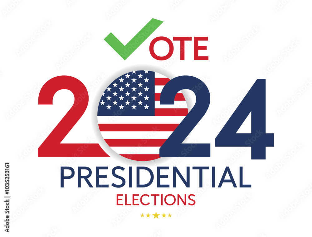 US presidential election banner. Template of isolated. Vector illustration US presidential election banner. Template of isolated. Vector illustration