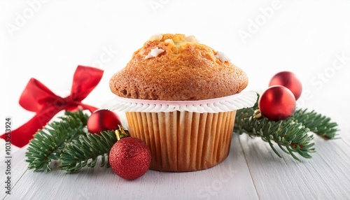 muffins with with christmas decorations