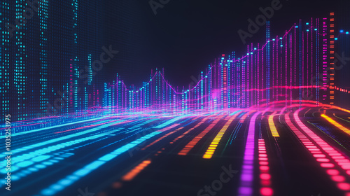 Abstract business smart city and charts and graphs with statistics to innovative analyze business potential and forecast future development of companies growth.