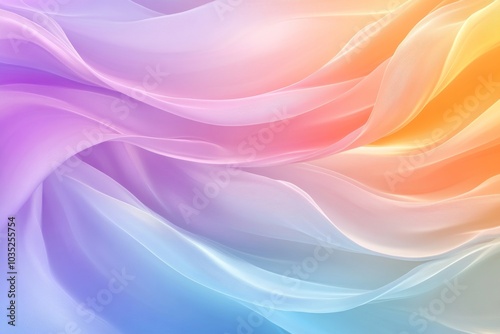 Flowing pastel waves in rainbow like hues creating a soft abstract gradient evoking a sense of fluidity movement and dreaminess perfect for modern or creative digital designs photo