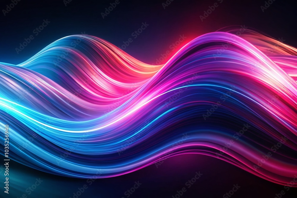 Abstract Waves of Vibrant Pink and Blue Light Flowing in Energy-filled Portrait Photography Abstract Waves of Vibrant Pink and Blue Light Flowing in Energy-filled Portrait Photography
