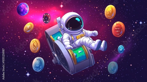 Astronaut slot machine animations with sciencethemed minigames photo