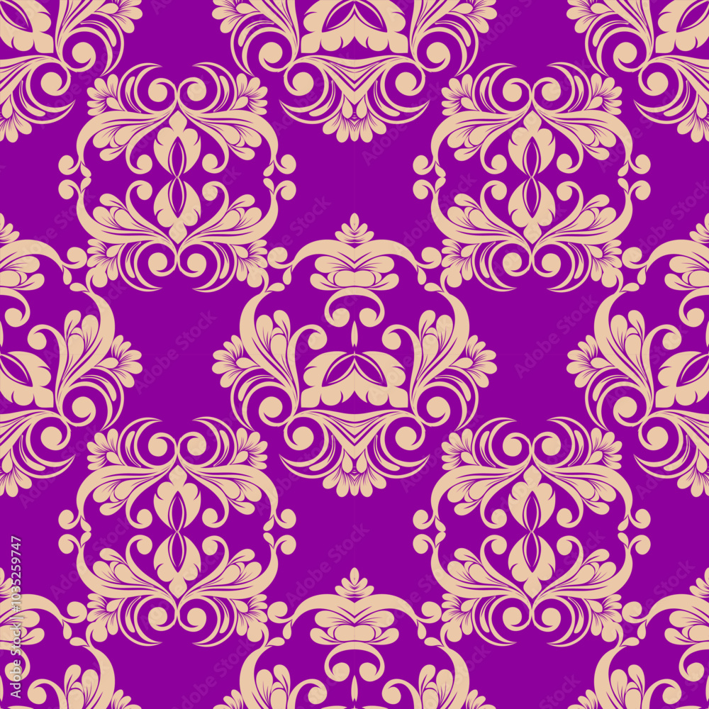 Seamless damask pattern Elegant and classic design with intricate floral motifs. Perfect for wallpaper, fabric, or packaging design. Seamless damask pattern Elegant and classic design with intricate floral motifs. Perfect for wallpaper, fabric, or packaging design.