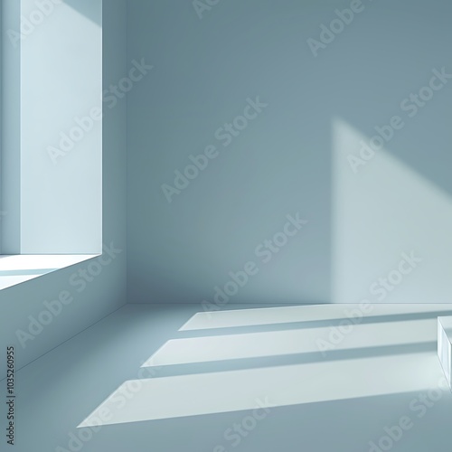 Wallpaper Mural Minimalistic scene with white podium and curtains. 3D rendering Torontodigital.ca