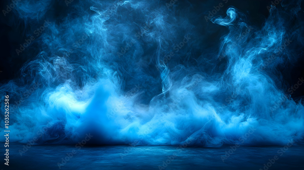 Blue Smoke Background - Abstract Swirling Vapor for Design Blue Smoke Background - Abstract Swirling Vapor for Design