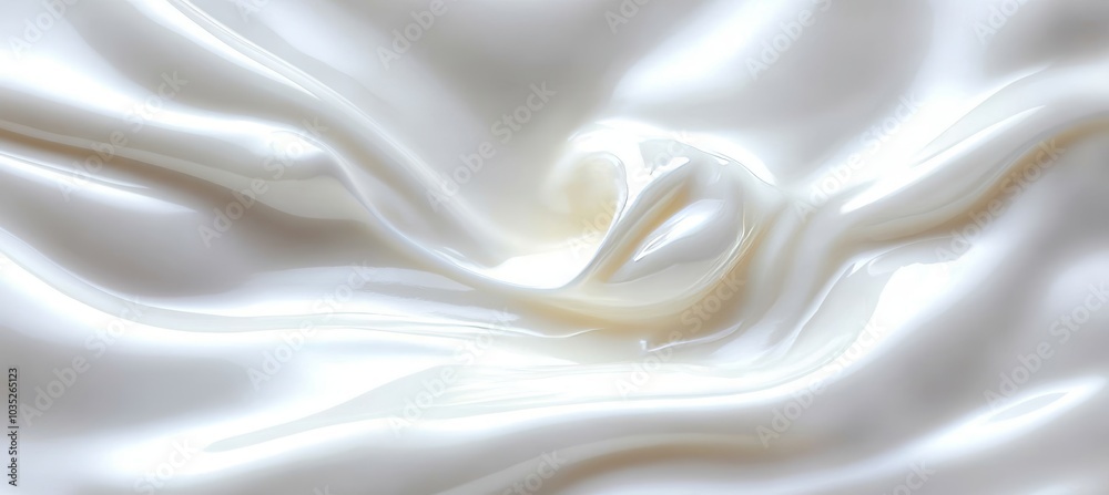 Obraz premium Abstract Background of White Silk Soft Waves, Elegant Drapes, Smooth Texture for Luxurious Designs.