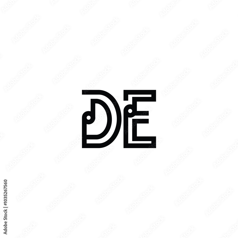 DE monogram logo design letter text name symbol monochrome logotype alphabet character simple logo DE monogram logo design letter text name symbol monochrome logotype alphabet character simple logo