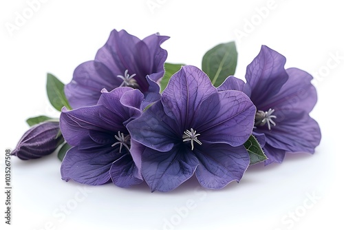 Nightshade Flower isolated on white background.close up. photo