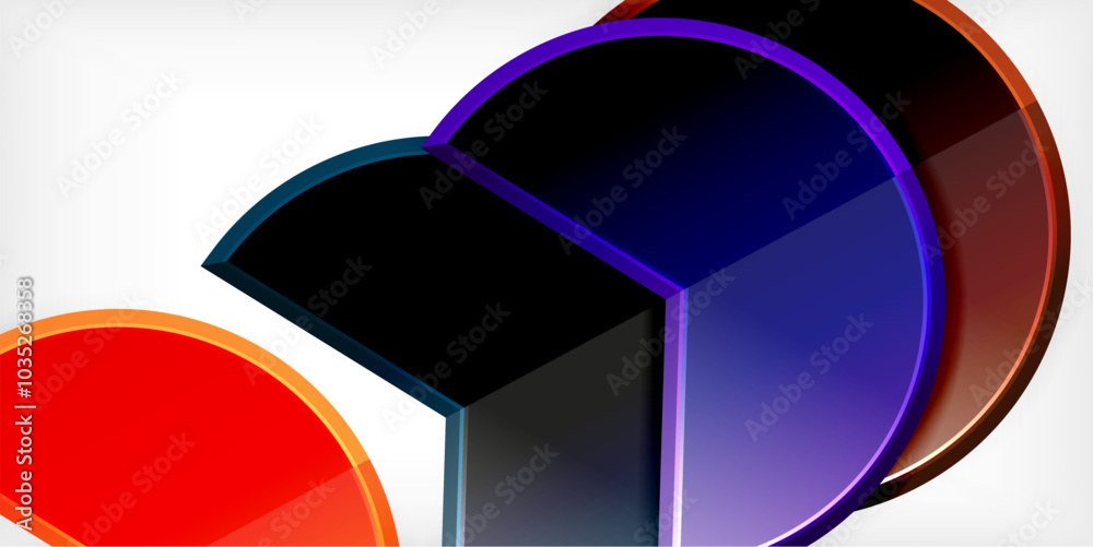 Glass reflective geometric round shapes background. Vector Illustration For Wallpaper, Banner, Background, Card, Book Illustration, landing page Glass reflective geometric round shapes background. Vector Illustration For Wallpaper, Banner, Background, Card, Book Illustration, landing page