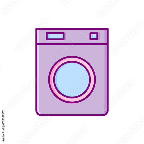 flat design washing machine vector icon