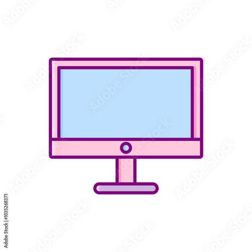 flat design computer monitor vector icon