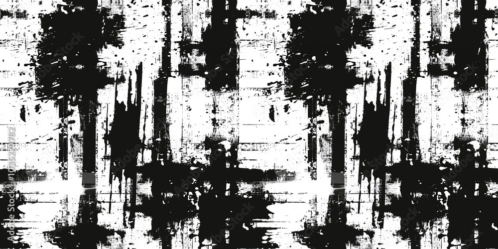 Grunge abstract seamless pattern, black and white backdrop Grunge abstract seamless pattern, black and white backdrop
