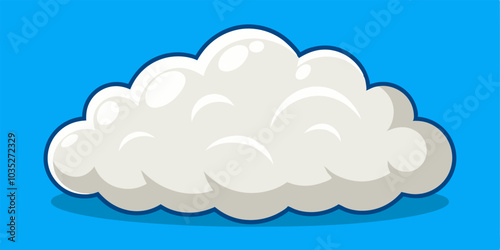A cartoon cloud illustration, perfect for adding a whimsical touch to your designs. This simple and playful graphic is ideal for children's books, websites, or any project that needs a touch of sky.