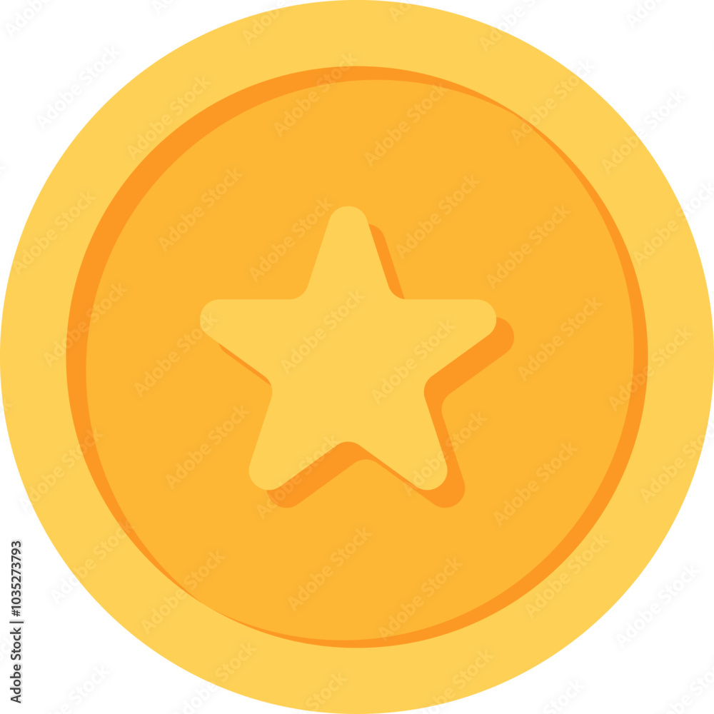 Star Gold currency coin flat icon design illustrations Star Gold currency coin flat icon design illustrations