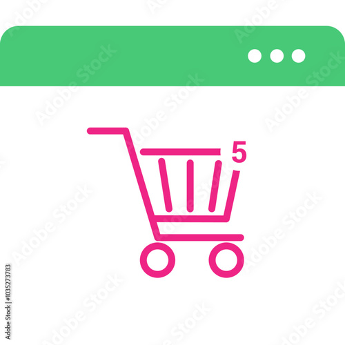 E-commerce shopping cart flat icon design