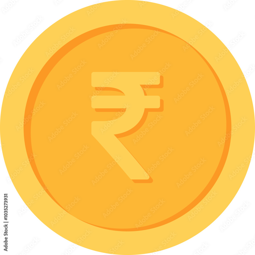 Indian Rupees Gold currency coin flat icon design illustrations Indian Rupees Gold currency coin flat icon design illustrations