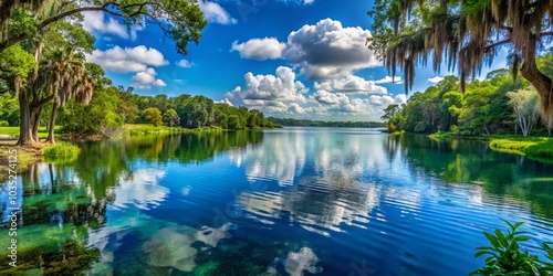 Aerial View of Lake Seminole in Pinellas County, Florida - Macro Photography photo