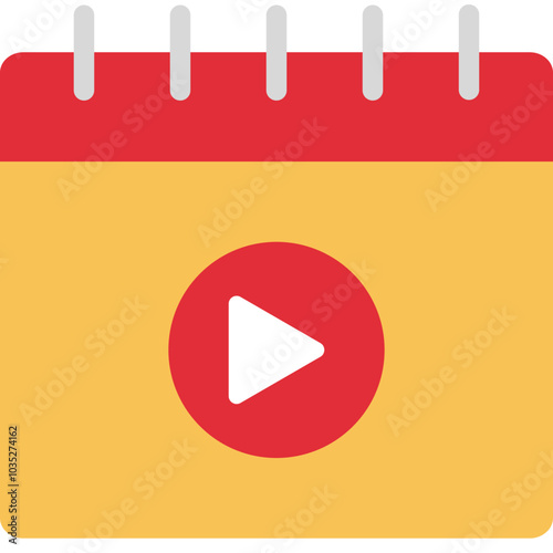 Video scheduled button flat icon design