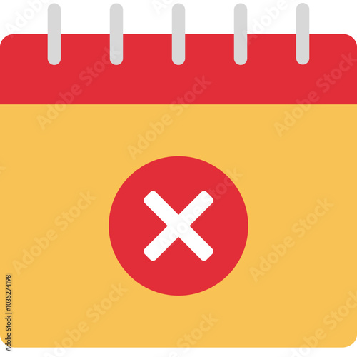 Cancel scheduled appointment with calendar flat icon design