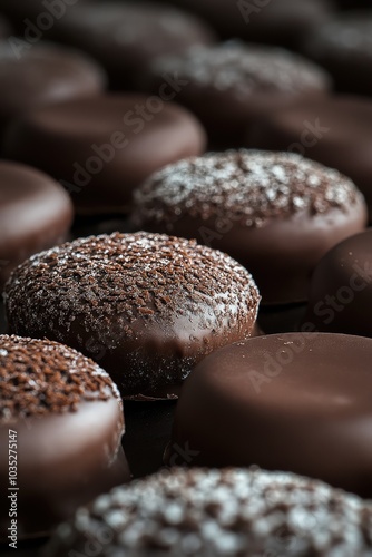 Wallpaper Mural Snowcaps. Delicious Baked Chocolate Biscuit Covered in Dark Cocoa Torontodigital.ca