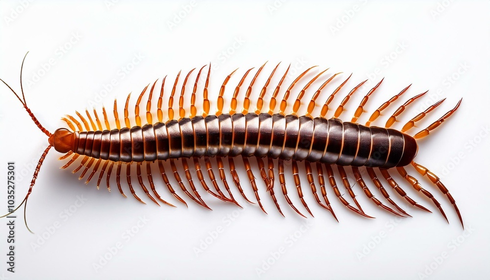 Centipede on white Centipede on white
