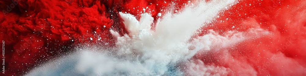 Soccer Travel in Austria. Colorful Holi Paint Explosion in Austrian Flag Colors Soccer Travel in Austria. Colorful Holi Paint Explosion in Austrian Flag Colors