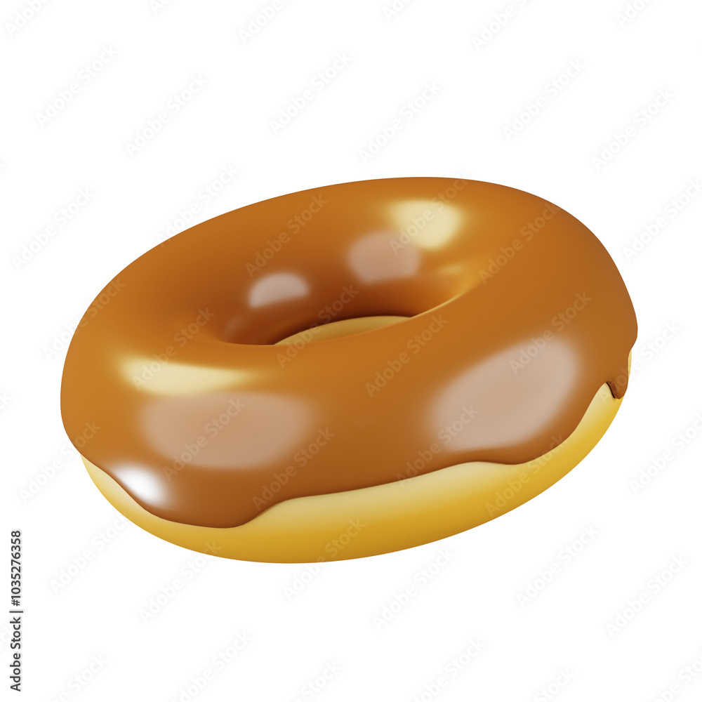 chocolate donut 3d icon