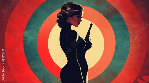 Elegant 60sstyle Casino Royale poster with iconic Bond imagery