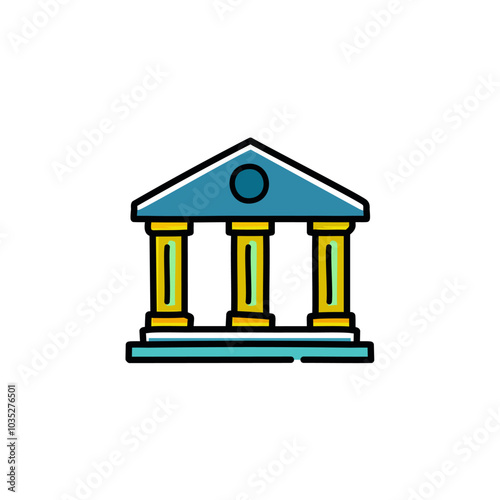 Bank building icon. Bank, finance, banking, commerce vector illustration