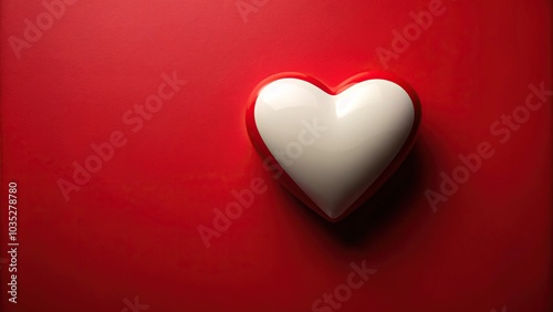 A vibrant aerial image of a red and white heart against a red background.